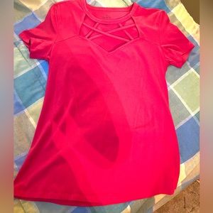 Torrid Bright Red/Pink Strappy Tee sz 0